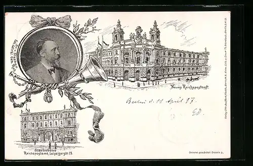 Künstler-AK Ganzsache PP9E23 /06: Berlin, Neues Reichspostamt, Reichspostamt Leipzigerstrasse 15