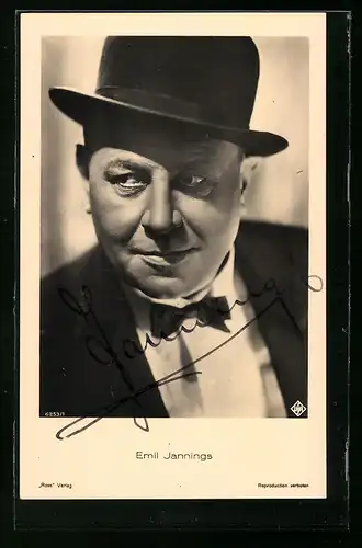 AK Schauspieler Emil Jannings, mit Original Autograph