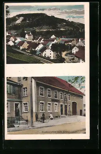 AK Grimmelshofen, Restaurant zum Kranz, Ortsansicht