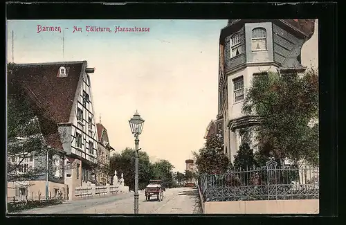 AK Barmen, Am Tölleturm mit Hansastrasse