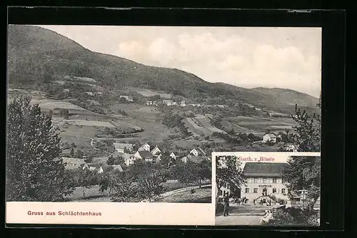 AK Schlächtenhaus, Ortsansicht mit Umgebung, Gasthaus zum Rössle