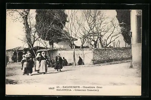 Künstler-AK Salonica, Greecian Cemetery