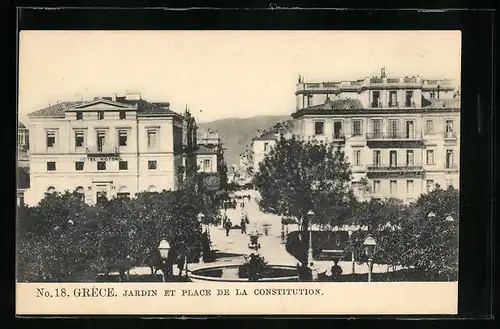AK Athènes, Jardin et Place de la Constitution