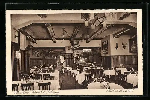 AK Leipzig, Innenansicht des Münchner Löwenbräu