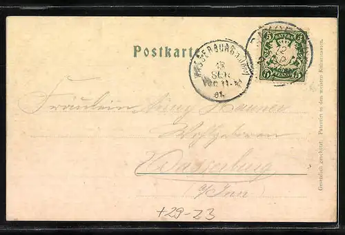 Relief-AK Bayreuth, Partie an der Eremitage