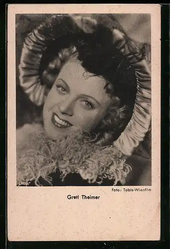 AK Schauspielerin Gretl Theimer mit Hut