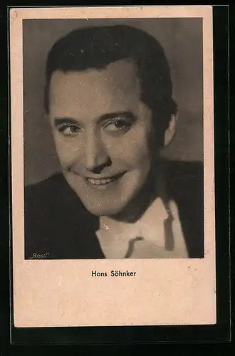 AK Schauspieler Hans Söhnker freundlich lächelnd