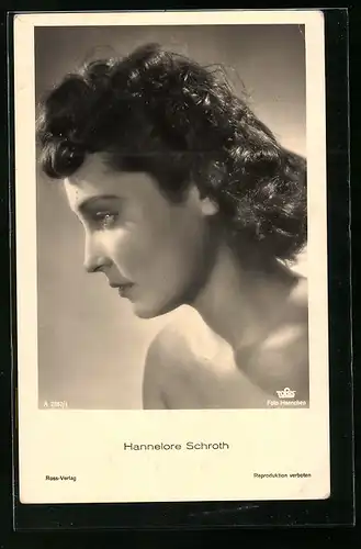 AK Schauspielerin Hannelore Schroth Seitenaufnahme