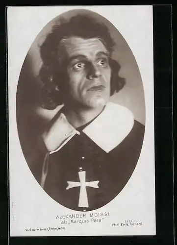 AK Schauspieler Alexander Moissi mit aufgerissenen Augen