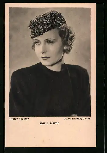 AK Schauspielerin Karin Hardt mit Hut