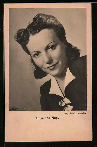 AK Schauspielerin Käthe von Nagy freundlich schauend