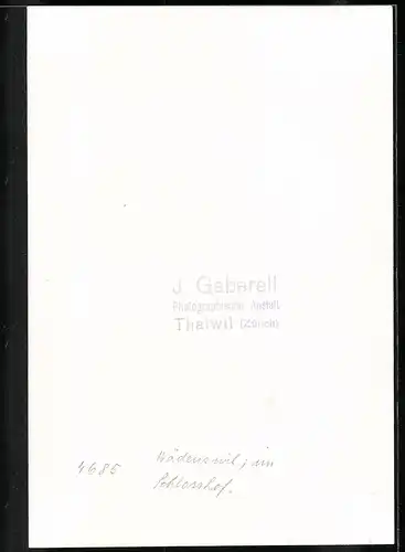 Fotografie J. Gaberell, Thalwil, Ansicht Wädenswil, Partie auf dem Schlosshof