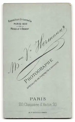 Fotografie Mme. Hermann, Paris, 20, Chaussée d`Antin, Bürgerlicher Herr mit Schnurrbart