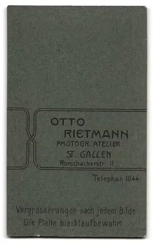 Fotografie Otto Rietmann, St. Gallen, Rorschacherstrasse 11, Bürgerlicher Herr mit The Zappa