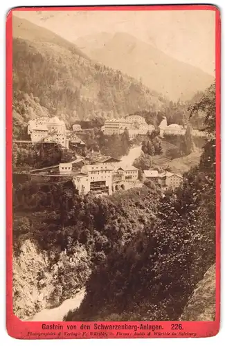 Fotografie Baldi & Würthle, Salzburg, Ansicht Bad Gastein, Blick auf den Kurort von den Schwarzenberg Anlagen