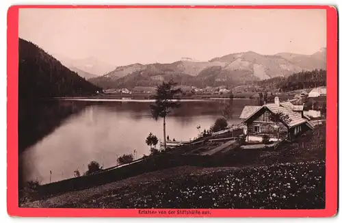 Fotografie Nicolaus Kuss, Mariazell, Ansicht Mariazell, Blick auf den Erlafsee von der Stiftshütte aus gesehen