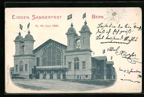 AK Bern, Eidgenössisches Sängerfest, 8.-10. Juli 1899