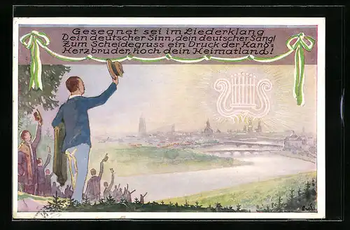 AK Dresden, 1. Sächsisches Sängerbundes-Fest, 20.-23. Juni 1925