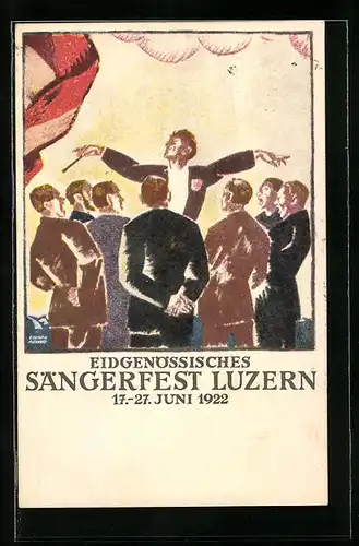AK Luzern, Eidgenössisches Sängerfest 17.-27. Juni 1922