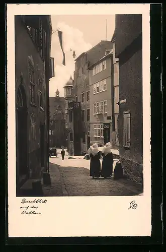 AK Marburg a. d. Lahn, Durchblick auf das Rathaus