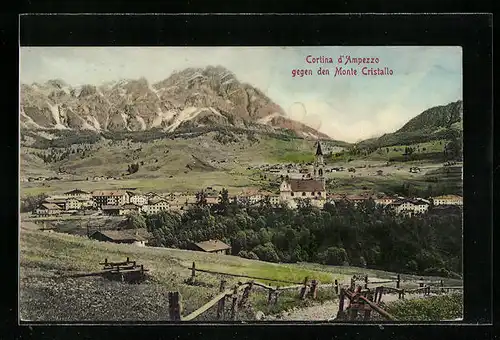 AK Cortina d`Ampezzo, Ortsansicht mit Berglandschaft