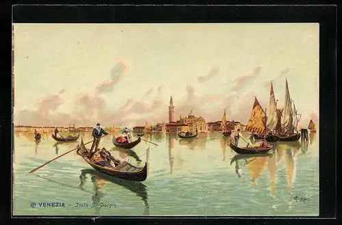 Künstler-AK Venezia, Isola S. Giorgio