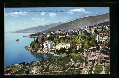 AK Abbazia, Blick vom Rathaus mit Monte Maggiore
