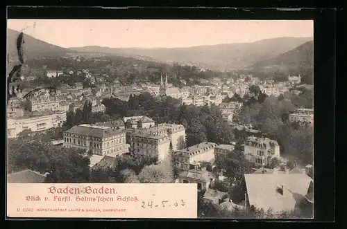 AK Baden-Baden, Blick v. Fürstl. Solms`schen Schloss