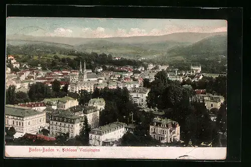 AK Baden-Baden, Teilansicht v. Schloss Venningen