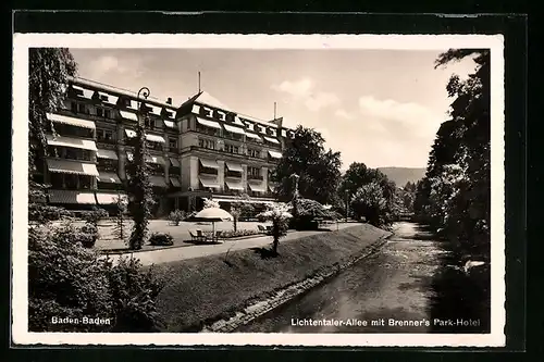 AK Baden-Baden, Lichtentaler-Allee mit Brenner`s Park-Hotel