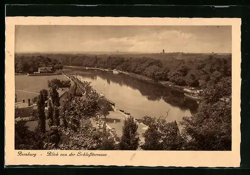 AK Bernburg, Blick von der Schlossterrasse