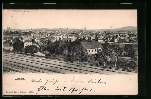 AK Zittau, Blick auf die Stadt