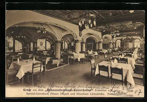 AK Frankfurt /Main, Innenansicht Hohenzollernhaus-Kaiserkeller, Parterrelokal