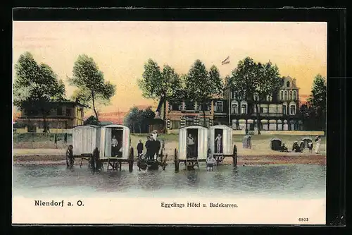 AK Niendorf a. O., Eggelings Hotel und Badekarren