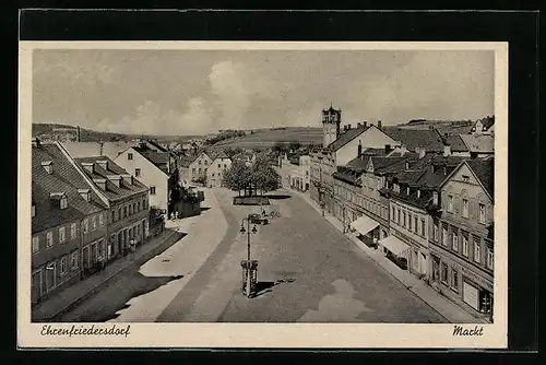 AK Ehrenfriedersdorf, Markt aus der Vogelschau