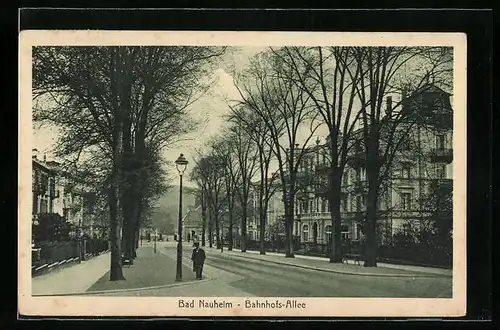 AK Bad Nauheim, Partie in der Bahnhofs-Allee