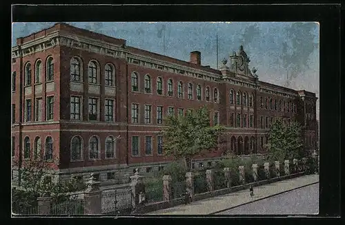 AK Cöthen i. Anh., Landes-Seminar, Gebäudeansicht mit Strasse