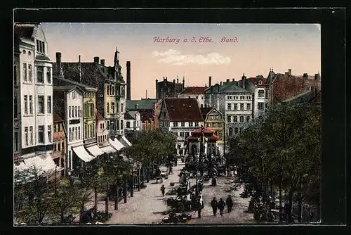 AK Harburg /Elbe, Marktplatz Sand aus der Vogelschau