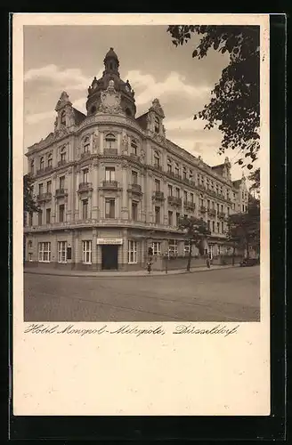 AK Düsseldorf, Hotel Monopol-Metropole mit Strasse