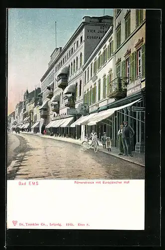 AK Bad Ems, Römerstrasse mit Europäischer Hof