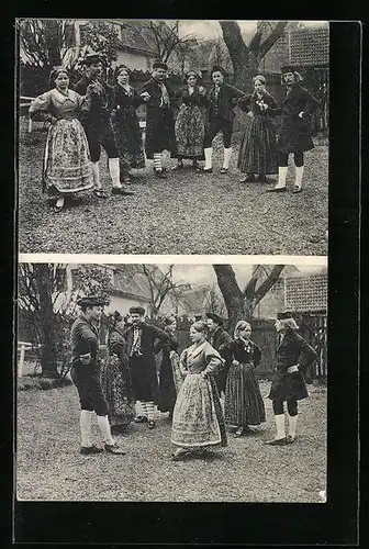 AK Ruhla, Einwohner tanzen Ruhlaer Nationaltanz