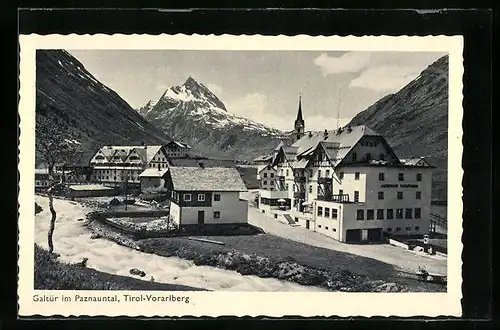 AK Galtür, Idyllisches Örtchen im Paznauntal, Sicht auf die Kirchturmspitze