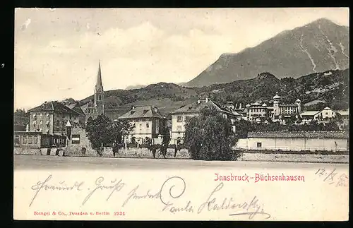 AK Innsbruck-Büchsenhausen, Blick auf die Stadt vom gegenüber liegenden Ufer