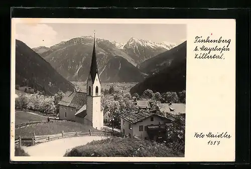 AK Finkenberg /Zillertal, Panorama mit Kirche