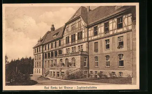 AK Bad Berka b. Weimar, Frontansicht der Sophienheilstätte