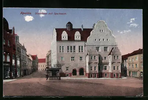AK Apolda, Stadthaus mit Sparkasse