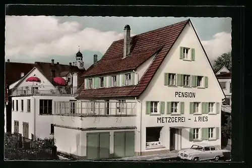 AK Bad Wurzach /Allgäu, Pension u. Metzgerei J. Ries
