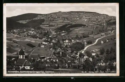 AK Brunndöbra, Ortsansicht aus der Vogelschau