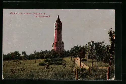AK Berlin, Grunewald, Kaiser Wilhelmturm