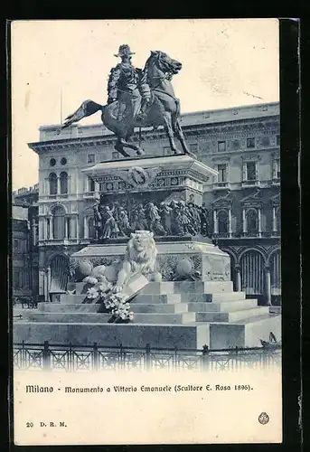 AK Milano, Monumento a Vittorio Emanuele